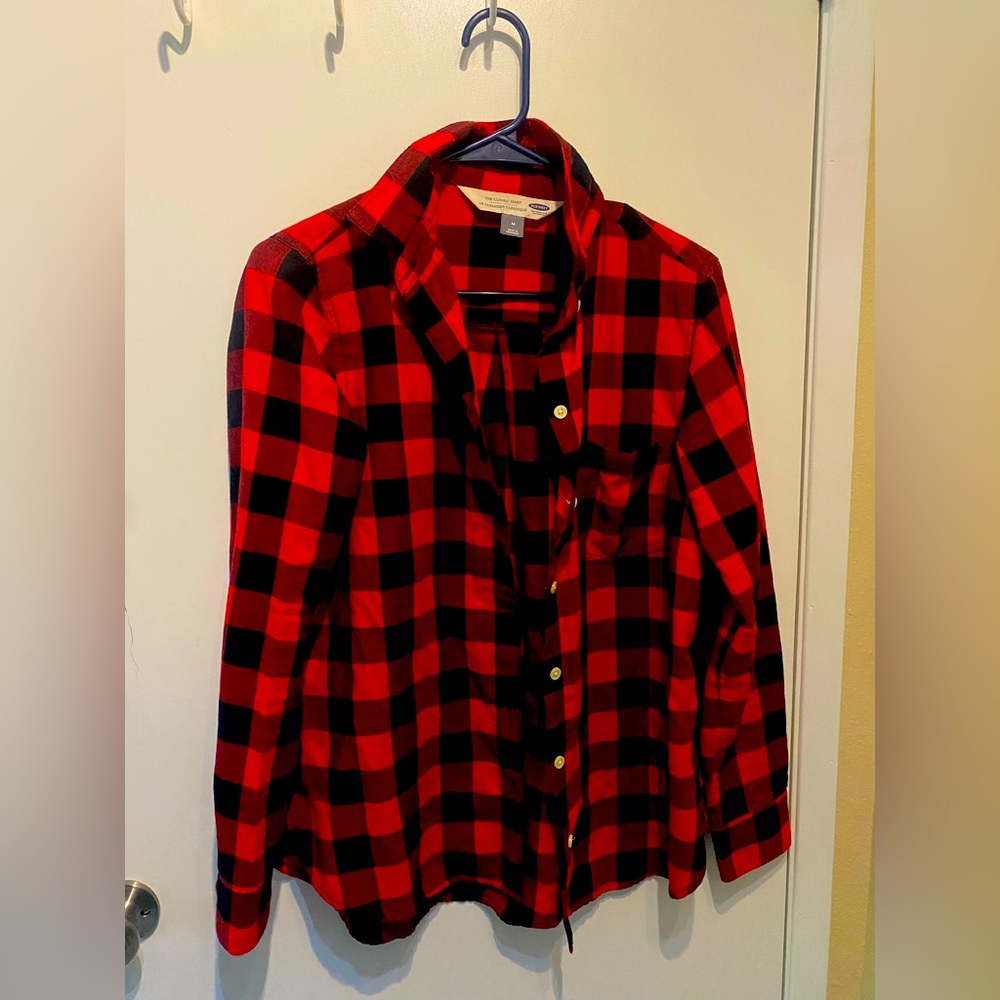 Two Old Navy Plaid Long Sleeve Shirts